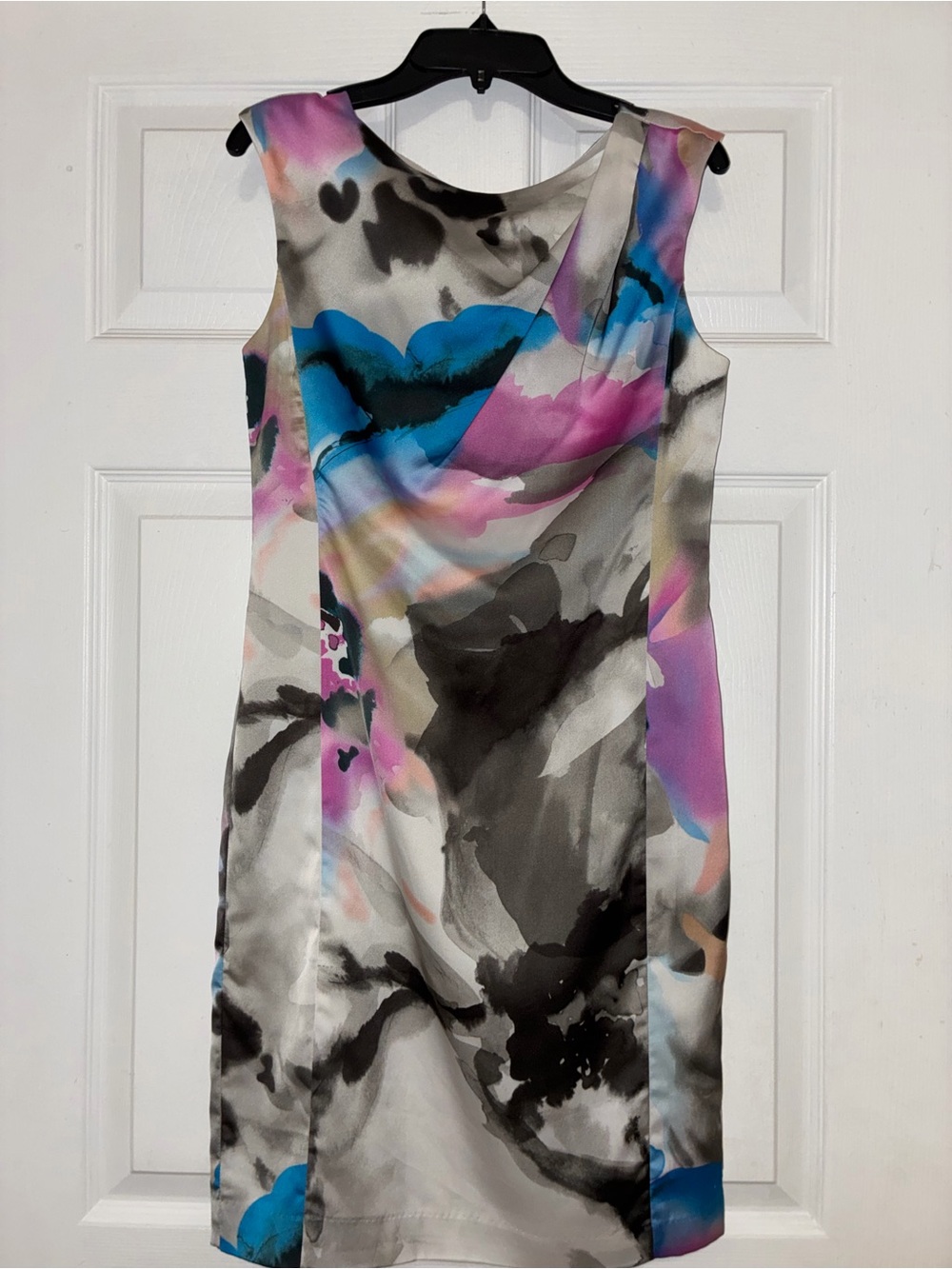 Ann Taylor Abstract Watercolor Floral Sheath Dress